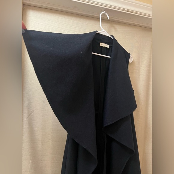 Sugarlips Elegant Black Wool Vest Coat Size Medium Open Front - Picture 2 of 8